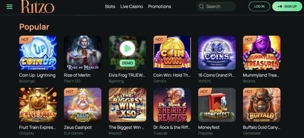 ritzo bonus codes for existing players